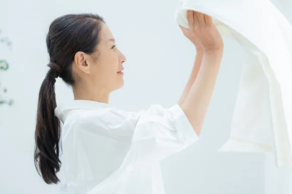 柔らかな肌触りを保つ干し方